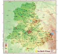 Carte en relief - Haute-Vienne - 31 x 31 cm | Relief Editions