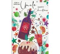 Carte « For a Special Uncle Happy Christmas », motif boissons festives, 23 x 15 cm