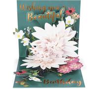 Carte lotus pop-up 3D pour anniversaire féminin