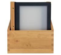 Securit Pochettes de menu avec boîte en bois, noires A4 (20 pièces)