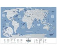Carte murale à gratter petit format (en anglais) - The travel map of the World, édition W nd - 60 x 40 cm | 1DEA.me