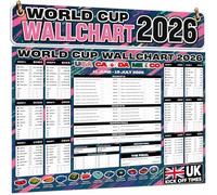 Carte murale de la Coupe du monde de football 2026 - Grand poster A1 - Planificateur mural comprenant tous les jours de match, les heures de lancement du Royaume-Uni, les chaînes de télévision et les