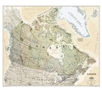 Carte murale (en anglais) - Canada, style antique - 97 x 82 cm | National Geographic - Plastifiée
