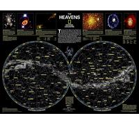 Carte murale (en anglais) - Etoiles - 78 x 58 cm | National Geographic - Plastifiée