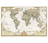 Carte murale (en anglais) - Monde politique, style antique - 1/30M (117 x 76 cm) | National Geographic - Plastifiée