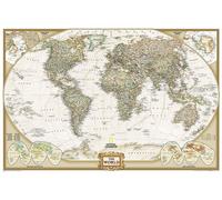 Carte murale (en anglais) - Monde politique, style antique - 1/37M (92 x 61 cm) | National Geographic - Plastifiée