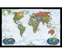 Carte murale (en anglais) - Monde politique, style décoratif - 1/22M (186 x 122 cm) | National Geographic - Plastifiée
