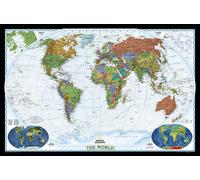 Carte murale (en anglais) - Monde politique, style décoratif - 1/36M - 117 x 77 cm | National Geographic - Papier