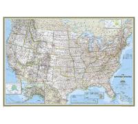 Carte murale (en anglais) - USA politique - 111 x 77 cm (format standard) | National Geographic - Papier