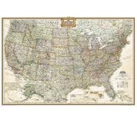 Carte murale (en anglais) - USA politique, style antique - 92 x 61 cm (format poster) | National Geographic - Papier