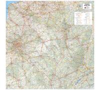 Carte murale - France routière, Quart Nord-Est - 100 x 100 cm | Blay Foldex - Papier 150 g avec plastification mate
