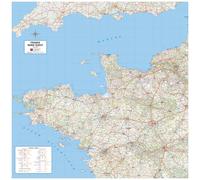 Carte murale - France routière, Quart Nord-Ouest - 100 x 100 cm | Blay Foldex - Papier 150 g avec plastification mate
