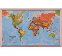 Carte murale géante plastifiée avec profilés aluminium - Monde politique - 1/20M (197 x 117 cm) | Maps International