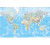Carte murale géante plastifiée (en anglais) - Monde physique - 1/20M (200 x 123 cm) | Kümmerly & Frey