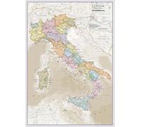 Carte murale - Italie administrative (en italien), style classique - 42 x 60 cm | Maps International