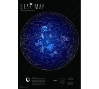Carte murale phosphorescente - Ciel de l'hémisphère nord, en anglais (84 x 60 cm) | Maps International