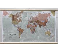 Carte murale plastifiée avec lattes de maintien en bois - Monde politique "executif" (en anglais) - 1/30M (136 x 84 cm) | Maps International