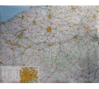 Carte murale plastifiée - Belgique & Luxembourg - 125 x 99 cm | Hallwag - sans lattes métalliques de maintien