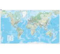 Carte murale plastifiée (édition multilingue) - Monde physique - 1/30M - 138 x 83 cm | Kümmerly & Frey