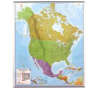 Carte murale plastifiée (en anglais) - Amérique du Nord politique, avec lattes métalliques de maintien - 120 x 100 cm | Maps International