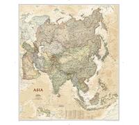 Carte murale plastifiée (en anglais) - Asie politique, style antique - 85 x 96 cm | National Geographic