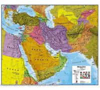 Carte murale plastifiée (en anglais) - Moyen Orient politique - 120 x 100 cm | Maps International