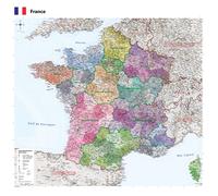 Carte murale plastifiée - France administrative - 100 x 100 cm | GeoMetro