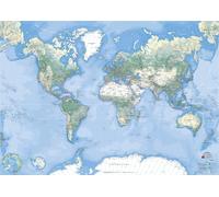 Carte murale plastifiée - Monde avec nature des sols (133 x 90 cm) | Blay Foldex