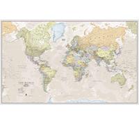 Carte murale plastifiée - Monde politique (en anglais), style classique - 1/30M (119 x 85 cm) | Maps International