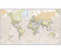 Carte murale plastifiée - Monde politique (en anglais), style classique - 1/40 M (85 x 60 cm) | Maps International