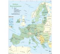 Carte murale - Union européenne - 100 x 120 cm - Plastifiée