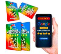 Carte NFC + QR pour Récolter des Avis Google | LOT DE 2 | Outil Marketing Local | Compatible Tous Smartphones | Installation Facile | Commerçants, Indépendants, Boutiques (2)