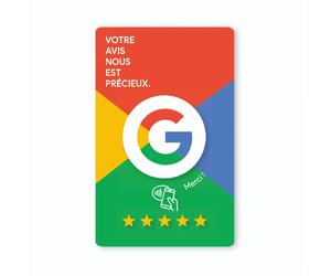 Carte NFC simple avec avis Google en français, italien, anglais, étanche et durable French Insta Stand