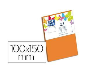 Carte oxford vélin 100x150mm 240g coloris orange étui 25 unités