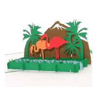 Carte pop-up 3D « Flamants roses » - Carte de vœux, carte d'anniversaire, carte de vœux, carte d'anniversaire, bon de voyage Floride, sardaigne, chèque-cadeau, carte flamant rose pour anniversaire