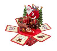 Carte pop-up de Noël - Cartes de vœux 3D | Carte de Noël d'hiver | Décoration du Père Noël | Table de dîner Maison Adultes Party Showcase Vacances d'anniversaire 8,86 x 8,46 x 7,68 pouces