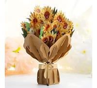 Carte Pop Up Fleur, Carte Pop Up 3d Anniversaire, 15*20cm,Carte de voeux 10D pop - up avec enveloppes naturelles - carte de voeux épaisse de haute qualité avec des cartes de voeux