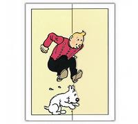 Carte postale 3D double Moulinsart Tintin sautant avec Milou (12,5x17,5cm)