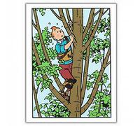 Carte postale double Moulinsart Tintin, dans l'arbre (12,5x17,5cm)