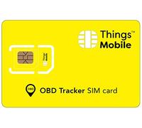 Carte SIM pour OBD / OBD2 GPS Tracker/Traceur - Things Mobile - Couverture Mondiale, réseau Multi-opérateur GSM/2G/3G/4G LTE, sans coûts Fixes, sans échéance. 10 € de crédit Inclus