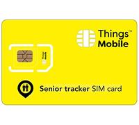 Carte SIM pour Tracker/Traceur GPS DE Senior -Things Mobile - avec Couverture Mondiale et réseau Multi-opérateur GSM/2G/3G/4G, sans coûts Fixes. 10€ de crédit Inclus