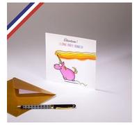 Carte simple À la folie Licornément créée et imprimée en France - Licorne porte-bonheur - Arc-en-ciel G