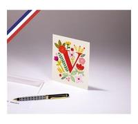 Carte simple Bouton d'or créée et imprimée en France - La lettre V G