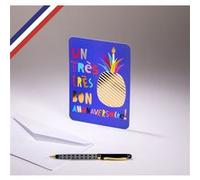 Carte simple Happy Word ! créée et imprimée en France sur papier certifié PEFC - Bon anniversaire - Ananas G