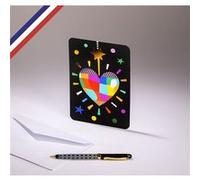 Carte simple Happy Word ! créée et imprimée en France sur papier certifié PEFC - Cœur G