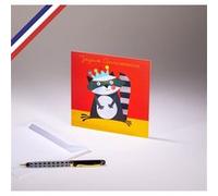 Carte simple Le Petit monde de Kali créée et imprimée en France sur papier certifié PEFC - Joyeux Anniversaire - Le roi des ratons laveur G