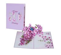 Cartes d'anniversaire 70 ans pour femme, maman, sœur, fille | Carte de vœux pop-up 3D pour femme, amie, maman, tante, Happy Birthday Happy Nan (taille 15 x 30 cm, orchidée 70 ans)