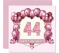 Cartes d'anniversaire amusantes pour femme - Ballons d'anniversaire - Carte d'anniversaire pour papa, maman, frère, sœur, grand-père, grand-mère, oncle, tante, 145 mm x 145 mm, carte de vœux pour 44e