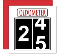 Cartes d'anniversaire amusantes pour homme et femme - Oldomètre - Carte d'anniversaire pour fils fille frère sœur oncle tante nièce neveu cousin 145mm carte de vœux pour 25e anniversaire