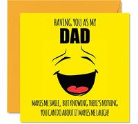 Cartes d'anniversaire amusantes pour papa - Make Me Smile - Carte d'anniversaire pour papa de la part de son fils et de sa fille cadeaux d'anniversaire pour fête des pères 145mm cartes de